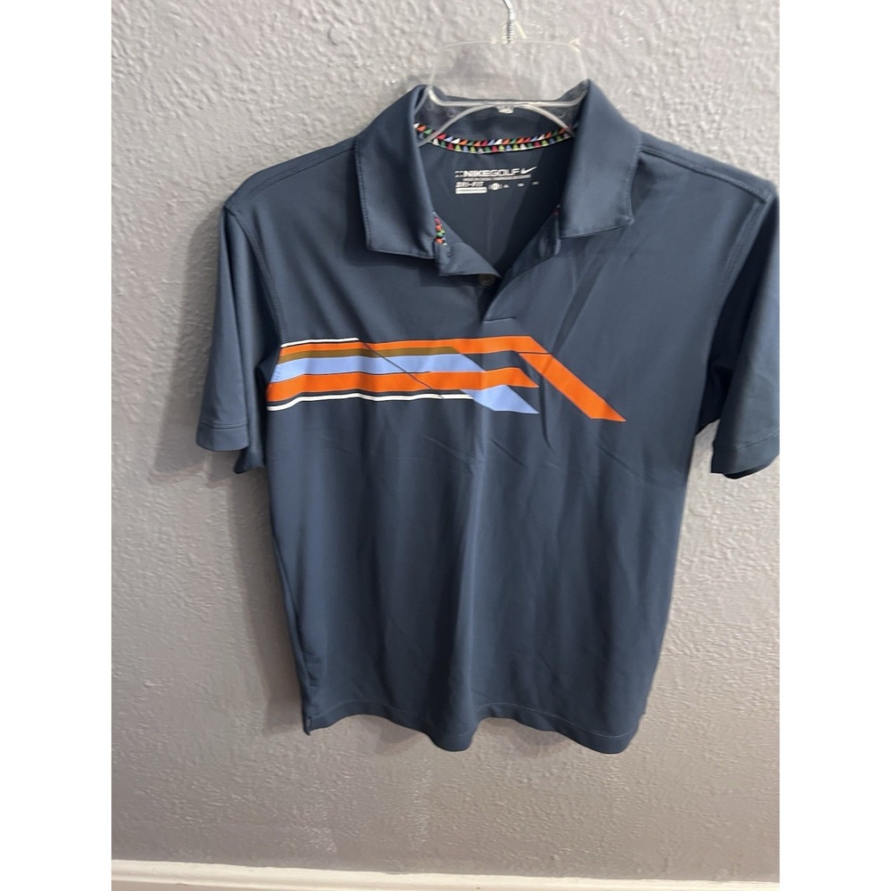 Nike Polo Shirt Youth Boys Golf Grayish BlueCollared Short Sleeve Size XL